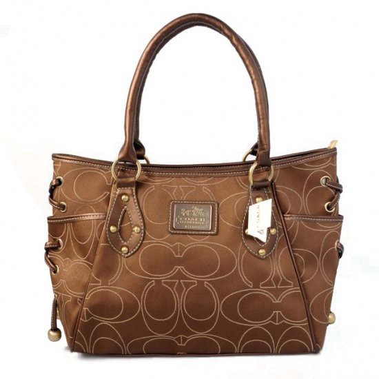 Coach String Logo Signature Medium Brown Totes BTO | Women